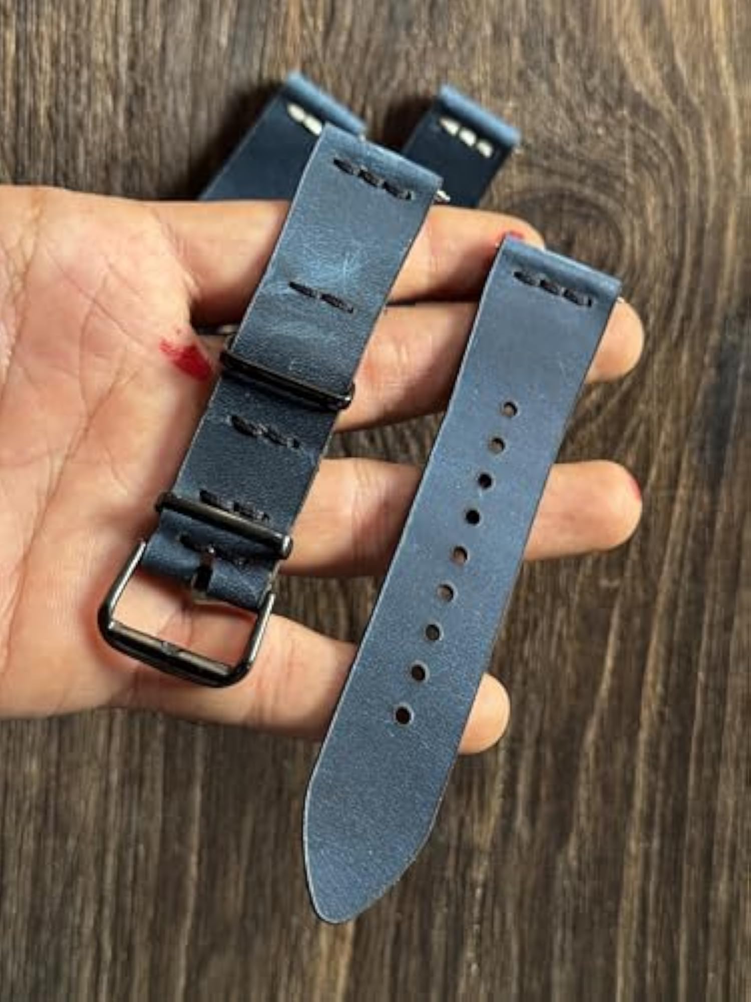 18MM / 20MM / 22MM Vintage Blue Leather Watch Strap Band